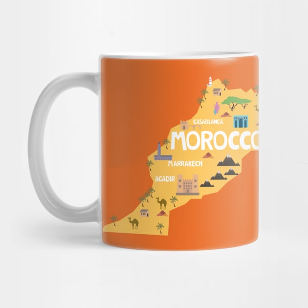 Morocco Illustrated Map by JunkyDotCom